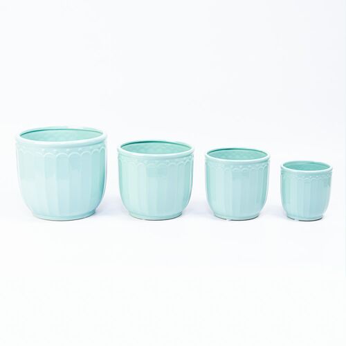 Ghiveci Ceramica Set 4 buc - Verde (GR67 23050)