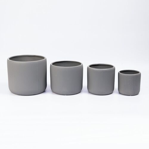 Ghiveci Ceramica Set 4 buc - Gri Mat (GR 23054)