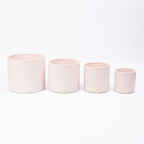 Ghiveci Ceramica Set 4 buc - Roz (GR 23055)