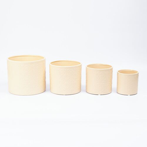 Ghiveci Ceramica Set 4 buc - Crem (GR 23055)