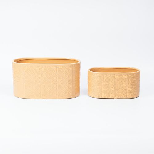 Ghiveci Ceramica Set 2 buc - Portocaliu (GR67 23016)