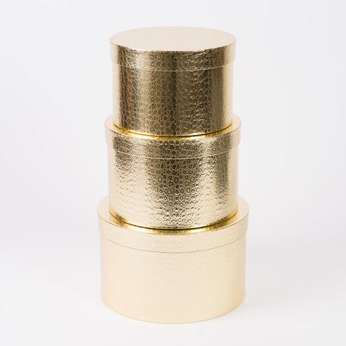 Set 3 Cutii Rotunde - Auriu Metalizat W2740