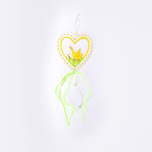 Figurina Decorativa Inima cu Gasca - Verde/Galben 7070