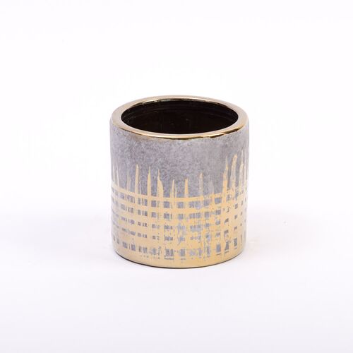 Vas Ceramica 9cm - Gri Auriu